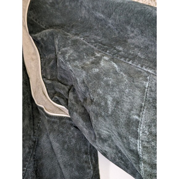 Vintage Oakland LA Raiders Mens 2XL Suede Leather Varsity Jacket Black Insulated - Picture 13 of 14